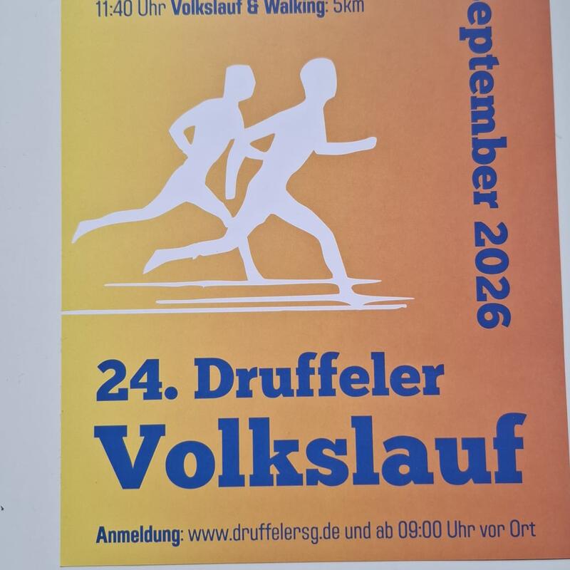 Anmeldung zum 24. Druffeler Volkslauf